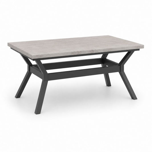 Couchtisch Grau Schwarz MDF Betonoptik Rechteckig 110 x 60 x 45 cm