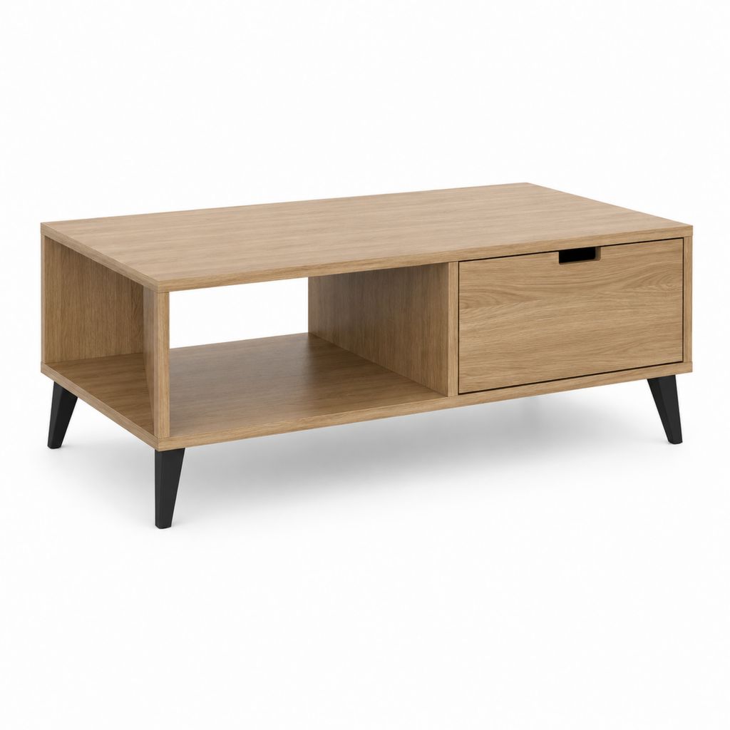 Couchtisch mit Schublade Eichefarben MDF Rechteckig 100 x 50 x 45 cm