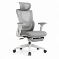 Ergonomischer Bürostuhl Grau mit Polyester-Netzrücken höhenverstellbar 65 x 65 x 118-128 cm