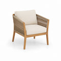 Gartensessel Beige aus Akazienholz und PP-Seilgeflecht 72 x 75 x 78 cm